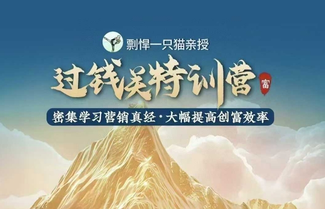 剽悍一只猫-过钱关特训营，学习营销真经 大幅度提高创富效率-不二学院