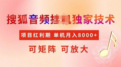 全网首发搜狐音频挂JI独家技术，项目红利期，可矩阵可放大，稳定月入8k【揭秘】-不二学院