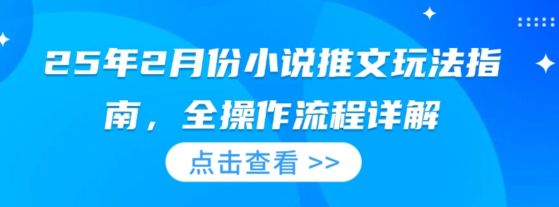 25年2月份小说推文玩法指南，全操作流程详解-不二学院