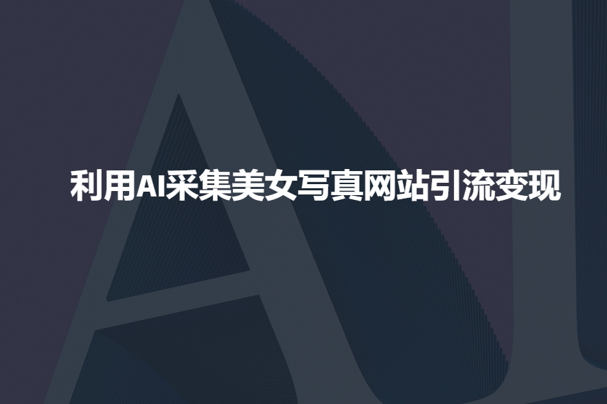 利用AI采集美女写真网站引流变现，引流嘎嘎的-不二学院