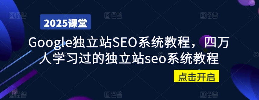 Google独立站SEO系统教程，四万人学习过的独立站seo系统教程-不二学院