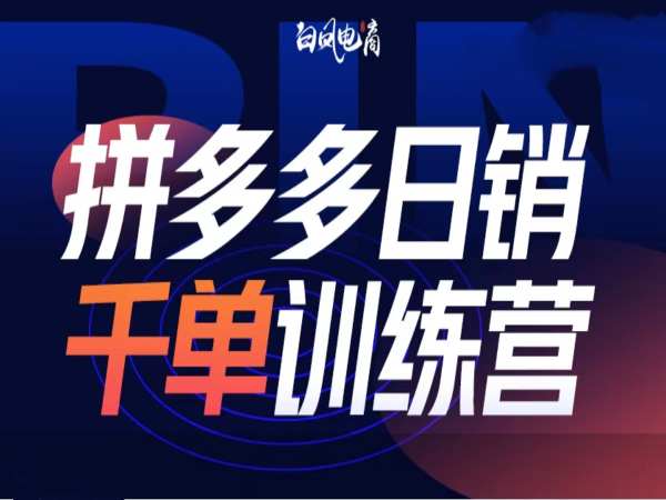 拼多多日销千单训练营第32期，2025开年变化和最新玩法-不二学院