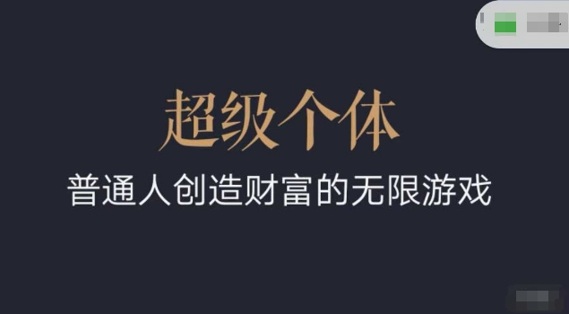 超级个体2024-2025翻盘指南，普通人创造财富的无限游戏-不二学院