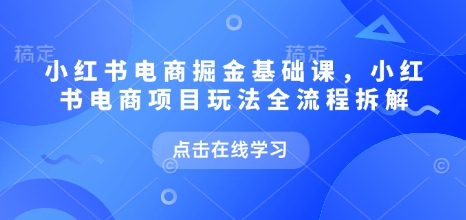 小红书电商掘金课，小红书电商项目玩法全流程拆解-不二学院
