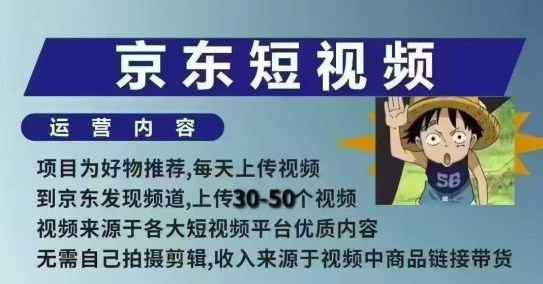 京东短视频带货课，无需自己拍摄剪辑，保姆式教学，两天快速上手-不二学院