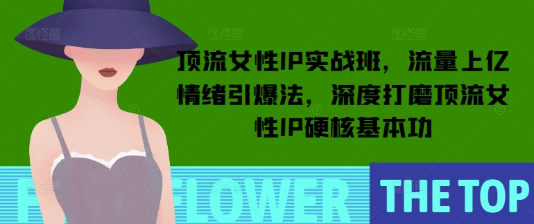 顶流女性IP实战班，流量上亿情绪引爆法，深度打磨顶流女性IP硬核基本功-不二学院