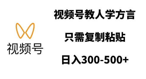 视频号教人学方言，只需复制粘贴，日入多张-不二学院