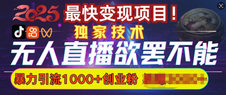 欲罢不能的无人直播引流，超暴力日引流1000+高质量精准创业粉-不二学院