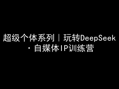 超级个体系列，玩转DeepSeek·自媒体IP训练营，deepseek教程-不二学院